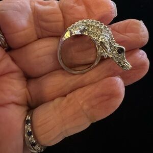Silver Crocodile Ring
